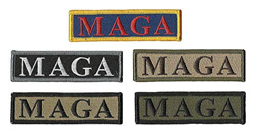 Antrix 5 Pieces Make America Great Again MAGA Hook & Loop Tactical Morale Patch Full Embroidery Military Patch Set for Caps,Bags,Backpacks,Clothes,Vest,Military Uniforms,Tactical Gears Etc.