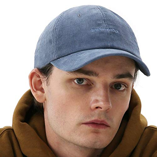 UNDERCONTROL Baseball Corduroy Dad Hat Arial Embroidered Curved Visor Adjustable Strapback Trucker Cap Unisex -Sky-