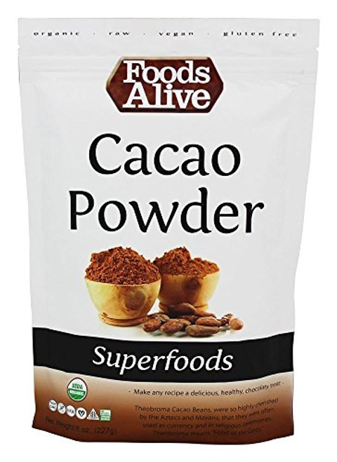 Foods Alive Organic Dominican Cacao Powder Raw -- 8 oz