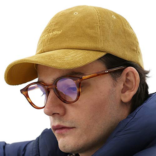 UNDERCONTROL Arial Embroidered Baseball Dad Hat Curved Visor Adjustable Cap Unisex -Yellow-