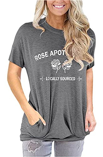 onlypuff Gray Rose Print Tee Shirt Short Sleeve Pocket Tops Women Cute Tunic Tops Loose L onlypuff Gray Rose Print Tee Shirt Short Sleeve Pocket Tops Women Cute Tunic Tops Loose L