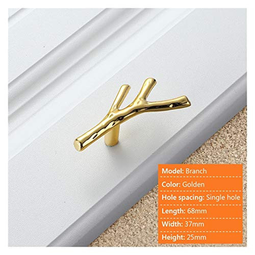 Cabinet Handles 96mm/128mm Fashion Tree Branch Furniture Cabinet Handles Handles Cupboard Pulls Knobs Hardware Door Pulls Twig Vintage Drawer Door Handle -Color - Gold Single Hole-
