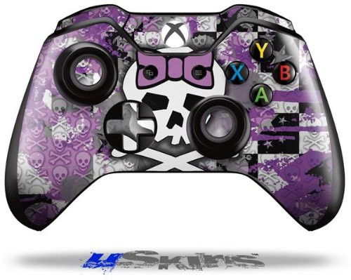 Princess Skull Purple - Decal Style Skin fits Original Microsoft XBOX One Wireless Controller -CONTROLLER NOT INCLUDED-