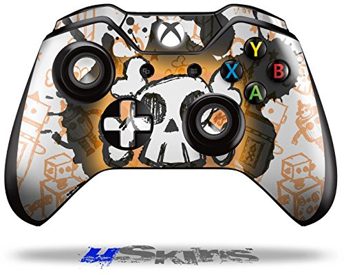 Cartoon Skull Orange - Decal Style Skin fits Original Microsoft XBOX One Wireless Controller -CONTROLLER NOT INCLUDED-
