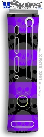 XBOX 360 Faceplate Skin - Skull Stripes Purple