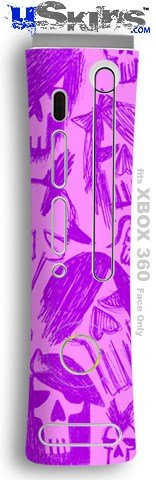 XBOX 360 Faceplate Skin - Skull Sketches Purple
