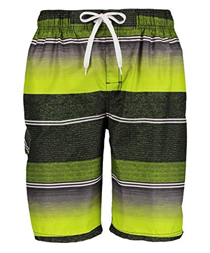 Kanu Surf Men's Miles Swim Trunks -Regular  and  Extended Sizes-- Sandbar Black/Yellow- X-Large