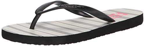 Billabong Women's DAMA Logo Flip Flop Sandal- White/Black- 8 Regular US