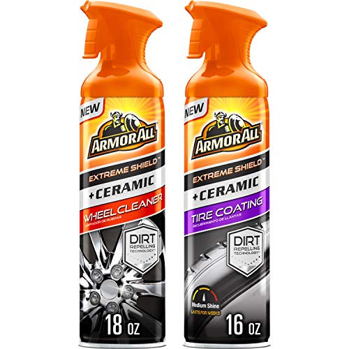Armor All Ceramic Wheel and Tire Combo Pack -2 Items- - Wheel Cleaner and Tire Shine Car Protectant Spray Coating
