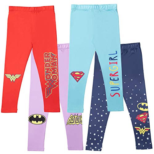 DC Comics Justice League Batgirl Supergirl Wonder Woman Little Girls 4 Pack Pants 6-6X