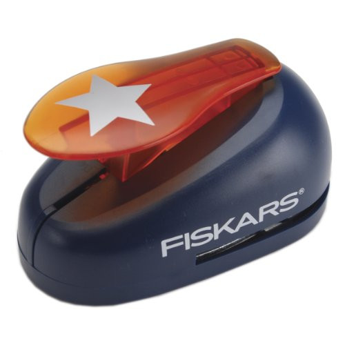 Fiskars X-Large Lever Punch- 2inch Star- Blue  and  Orange