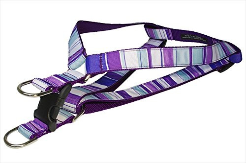 FlyFree STRIPE-PURPLE-MULTI3-H Stripe Dog Harness44- Purple - Medium