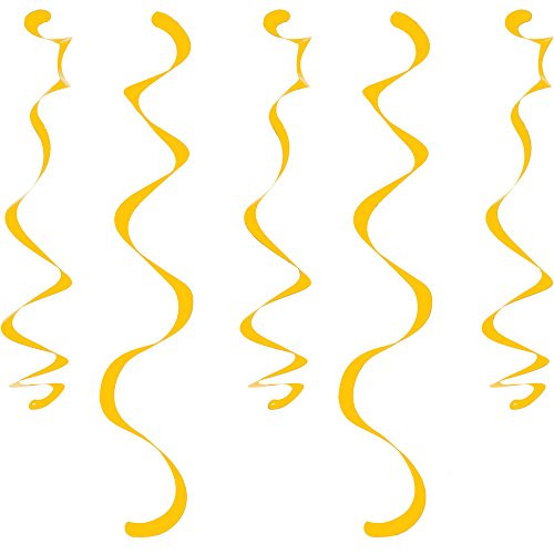 Creative Converting 60-Count Dizzy Danglers Coiled Streamers School Bus Yellow