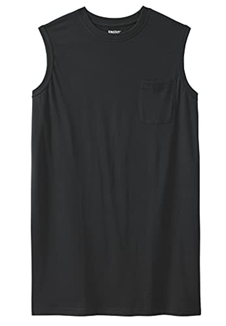 KingSize Men's Big and Tall Shrink-Less Longer-Length Lightweight Muscle Pocket Tee - Tall - 2XL- Black Shirt KingSize Men's Big and Tall Shrink-Less Longer-Length Lightweight Muscle Pocket Tee - Tall - 2XL- Black Shirt