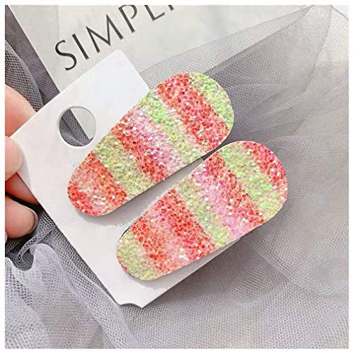 Pudwy One Pair Lovely Hair Clips for Girls Children Hair Accessories Bling Hair Shiny Barrettes Headwear Kids Orange