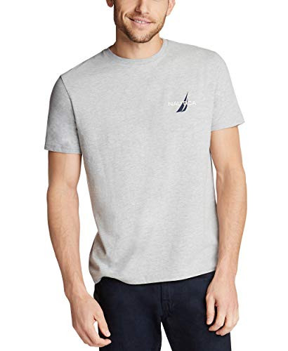 Nautica Men's Short Sleeve Logo Series Graphic Tee- Grey Heather- XX-Large