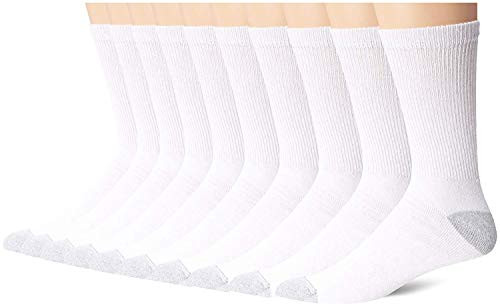 Hanes Men's Ultimate FreshIQ Cushion Crew Socks -Shoe Size 6-12- -13-15 / Shoe- 12-14- White-