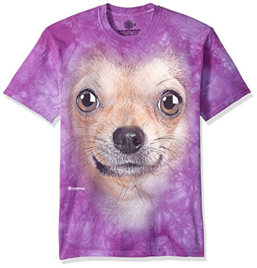 The Mountain Chihuahua Face Adult T-Shirt- Purple- Medium The Mountain Chihuahua Face Adult T-Shirt- Purple- Medium
