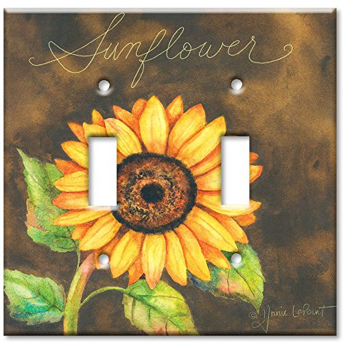 Double Gang Toggle Wall Plate - Sunflower