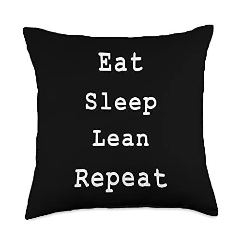 Agile  and  Kanban Project Managers Official Eat Sleep Lean Agile Project Management Funny PM Coach Throw Pillow- 18x18- Multicolor
