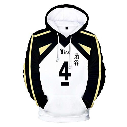 Haikyuu Cosplay Costume Fukurodani Hoodie Bokuto Koutarou Sweatshirt Akaashi Keiji Sweater T-shirt -X-Large- Style 4-