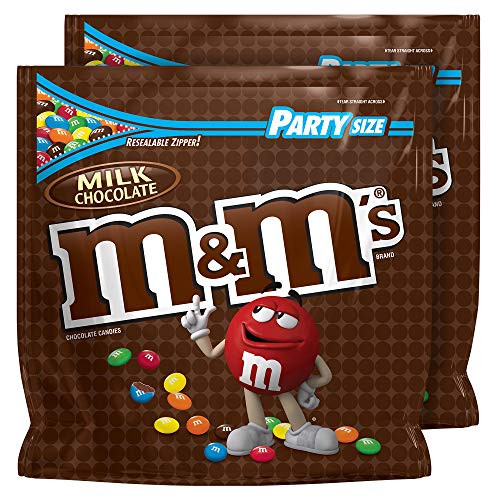 M and M'S Milk Chocolate Candy Party Size 38-Ounce Bag -Pack of 2-