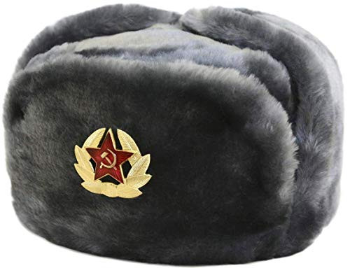 Peton Russian Soviet Army Fur Military Cossack -Gray- 59 - Large-
