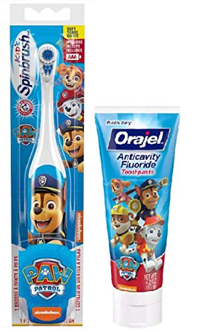 Paw Patrol Electric Toothbrush and Paw Patrol Anticavity Fluoride Toothpaste 4.2 Ounce -Chase- Paw Patrol Electric Toothbrush and Paw Patrol Anticavity Fluoride Toothpaste 4.2 Ounce -Chase-