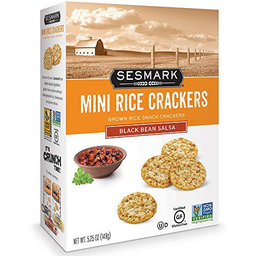 Sesmark Mini Rice Crackers - 5.25 Oz. Boxes- 6 Pack -201088-- Black Bean Salsa- 31.5 Oz