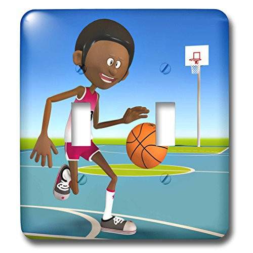 3dRose lsp_77181_2 Basketball Driving to the Basket 9 Double Toggle Switch