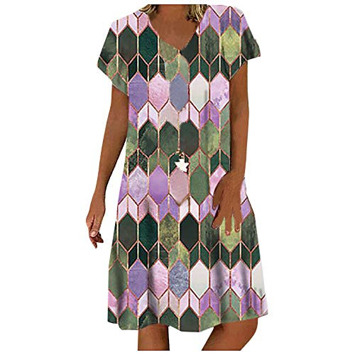 Toeava Women's Mini Dress Short Sleeves-Bohemian Vintage Diamond Graphic Short Dresse V-Neck Midi Short Dress Plus Size Toeava Women's Mini Dress Short Sleeves-Bohemian Vintage Diamond Graphic Short Dresse V-Neck Midi Short Dress Plus Size