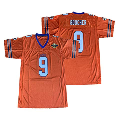 9 Bobby Boucher Adam Sandler Bobby Boucher Movie The Waterboy Mud Dogs Football Jersey with Bourbon Bowl Patch -Orange- Large-
