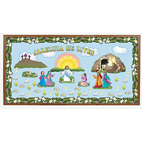 Fun Express Alleluia He Lives Easter Bulletin Board Set - 189 Pieces - Sunday School Classroom Decor Fun Express Alleluia He Lives Easter Bulletin Board Set - 189 Pieces - Sunday School Classroom Decor