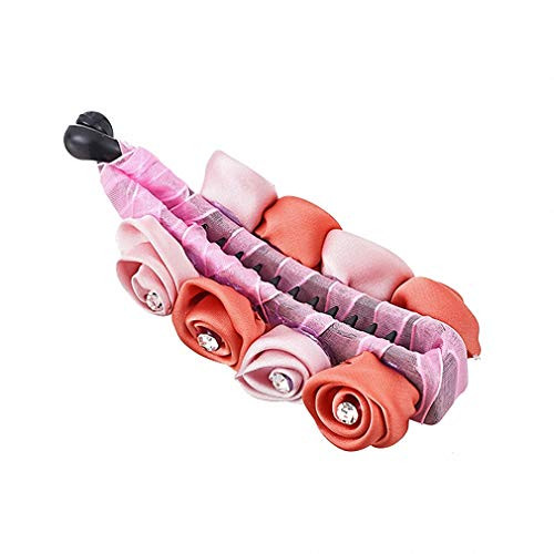 Pudwy 1 pc Double Colors Flower Hairpins with Rhinestone Rose Floral Hair Clip Women Girls Headwear Banana Barrettes Hair Accessories Orange Hairpins