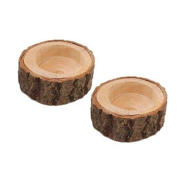 Succulent Planter- Natural Pine Wood Candle Holder Wooden Branch Stake Candle Holder Votive Tealight Holder for Home Wedding Christmas Party Decor 2pcs