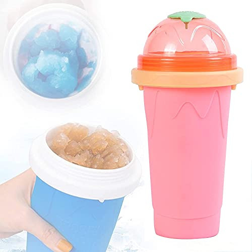 DIY Slushy maker Silica Cup Double Layers Cup Smoothie Pinch Ice Cup Silicone Halloween Magic Cup Portable Squeeze Icy Cup