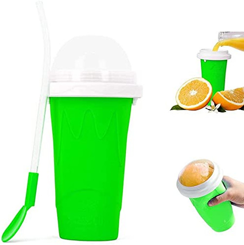 YQJY Slushie Cup Maker- TIK TOK Magic Quick Frozen Smoothies Cup Cooling Cup Double Layer Squeeze Cup Slushy Maker- Homemade Milk Shake Ice Cream Maker DIY it for Children and Family-Green YQJY Slushie Cup Maker- TIK TOK Magic Quick Frozen Smoothies Cup Cooling Cup Double Layer Squeeze Cup Slushy Maker- Homemade Milk Shake Ice Cream Maker DIY it for Children and Family-Green