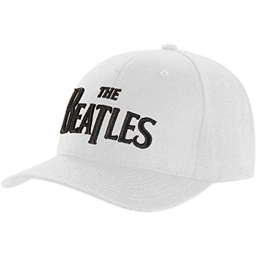 The Beatles Black Drop T Logo Baseball White Cap