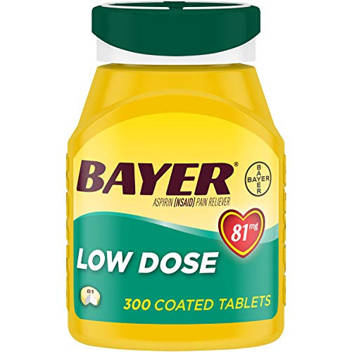 Aspirin Regimen Bayer 81mg Enteric Coated Tablets- 1 Doctor Recommended Aspirin Brand- Pain Reliever-300 Count