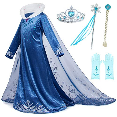 Party Chili Princess Costumes Birthday Party Dress Up for Little Girls with Wig-Crown-Mace-Gloves Accessories 4T 5T Party Chili Princess Costumes Birthday Party Dress Up for Little Girls with Wig-Crown-Mace-Gloves Accessories 4T 5T