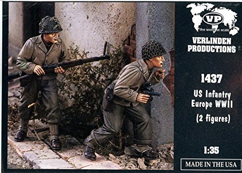 Verlinden Productions 1-35 WWII Europe US Infantry - Two Resin Figures Kit 1437