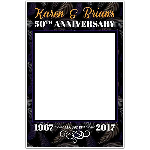 Feathers Wedding Anniversary Selfie Frame Photo Booth Prop Poster