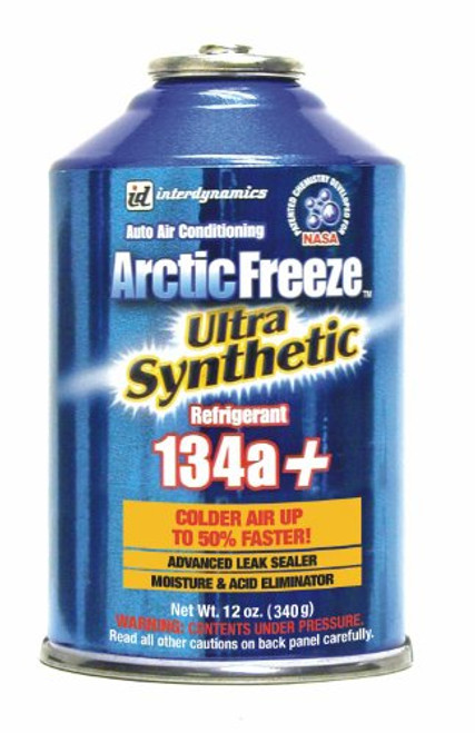 InterDynamics Arctic Freeze Car Air Conditioner Synthetic R134A Refrigerant- AC Recharge Kit- 12 Oz- AF-3