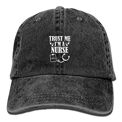 WGDXLS Unisex Trust Me I'm A Nurse Funny Dad Hats Casquette Denim Cotton Baseball Cap Hat Black