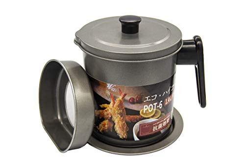 RanRan Bacon Grease Container with Strainer- Stainless Steel Oil Filter Pot -1.4L Bacon Grease Container- Kitchen Strainer- Grease Strainer and Cooking Grease- Bacon Grease Can for Kitchen Strainer