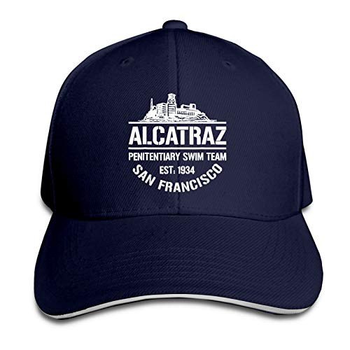 Alcatraz Penitentiary Swim Team Sandwich Cap Adjustable Baseball Cap Hip Hop Cap Sun Hat Breathable Trucker Cap Navy