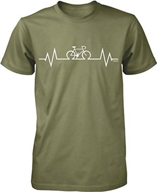 NOFO Clothing Co Cycling Heartbeat- Love Biking Men's T-Shirt- M Moss NOFO Clothing Co Cycling Heartbeat- Love Biking Men's T-Shirt- M Moss