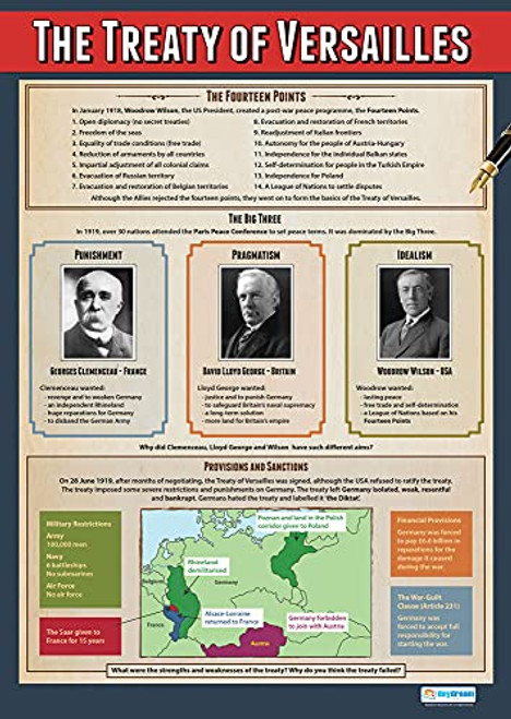 The Treaty of Versailles | History Posters | Laminated Gloss Paper measuring 33 x 23.5 | History Charts for the Classroom | Education Charts by Daydream Education The Treaty of Versailles | History Posters | Laminated Gloss Paper measuring 33 x 23.5 | History Charts for the Classroom | Education Charts by Daydream Education
