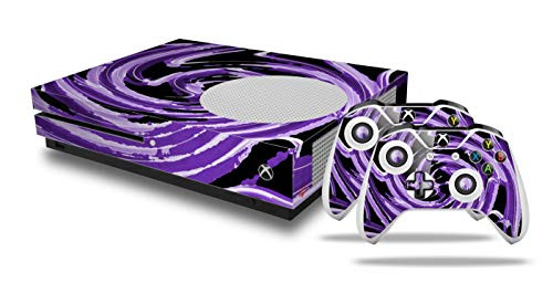 WraptorSkinz Decal Skin Wrap Set works with 2016 and newer XBOX One S Console and 2 Controllers Alecias Swirl 02 Purple