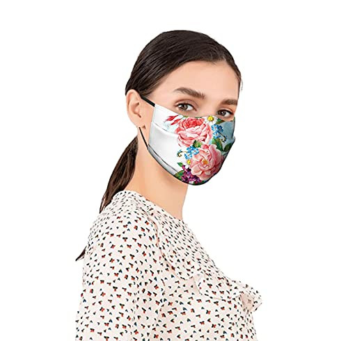 Made in USA face mask Reusable Face Shield Mouth Scraf-Leaves with Branch Roses Daisies and Lilacs Plants Nature Theme Art Print-Printed Facial decorations for unisex Made in USA face mask Reusable Face Shield Mouth Scraf-Leaves with Branch Roses Daisies and Lilacs Plants Nature Theme Art Print-Printed Facial decorations for unisex